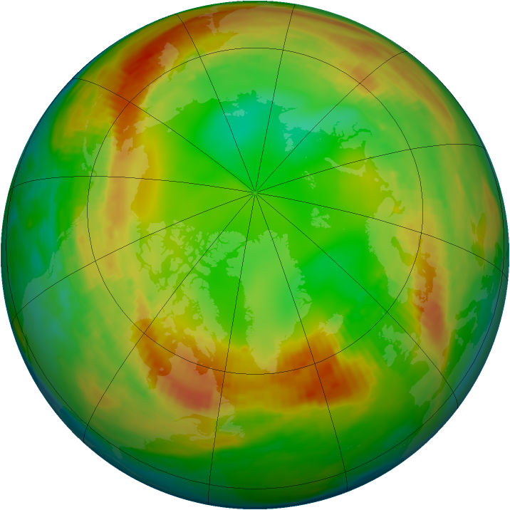 Arctic ozone map for 28 January 1984